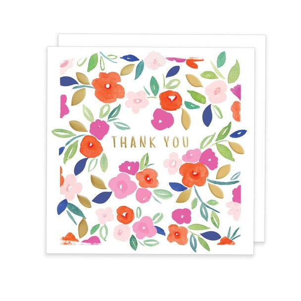 Thank You Gold Floral Card