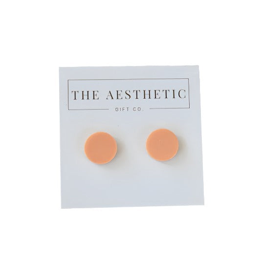 Acrylic Dot Stud Earrings - Orange