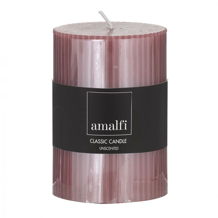 Ribbed Unscented Pillar Candle