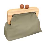 Wood Frame Clutch Bag
