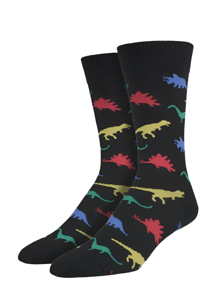 Men's Socks - Dinosaur Black