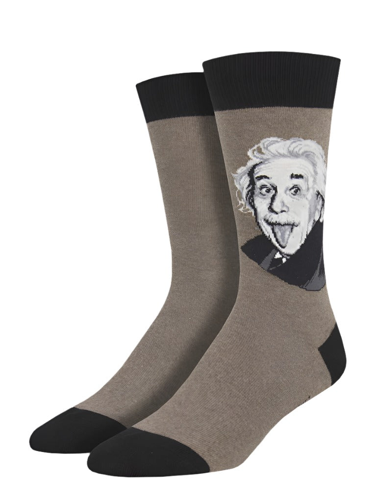 Men's Socks - Einstein Portrait Brown