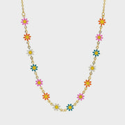Daisy Chain Necklace, Mixed - Gold