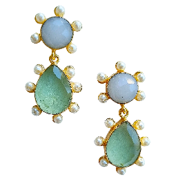 Nisha Gem and Pearl Earrings