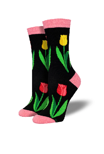 Ladies Bamboo Socks - Spring Tulips