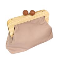Wood Frame Clutch Bag