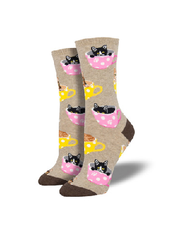 Ladies Socks - Cat-Feinated Hemp Heather