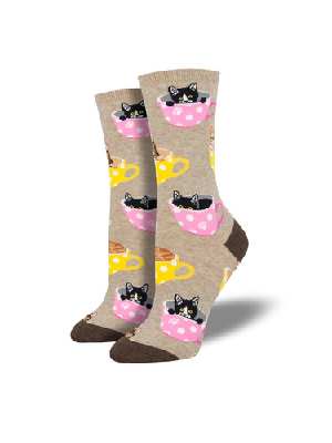 Ladies Socks - Cat-Feinated Hemp Heather