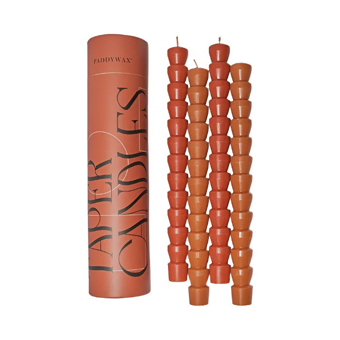 Tapered Candle Set of 3 - Red & Terracotta