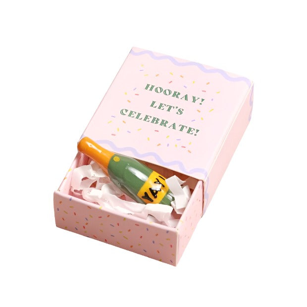 Tiny Matchbox Ceramic Token - Champagne