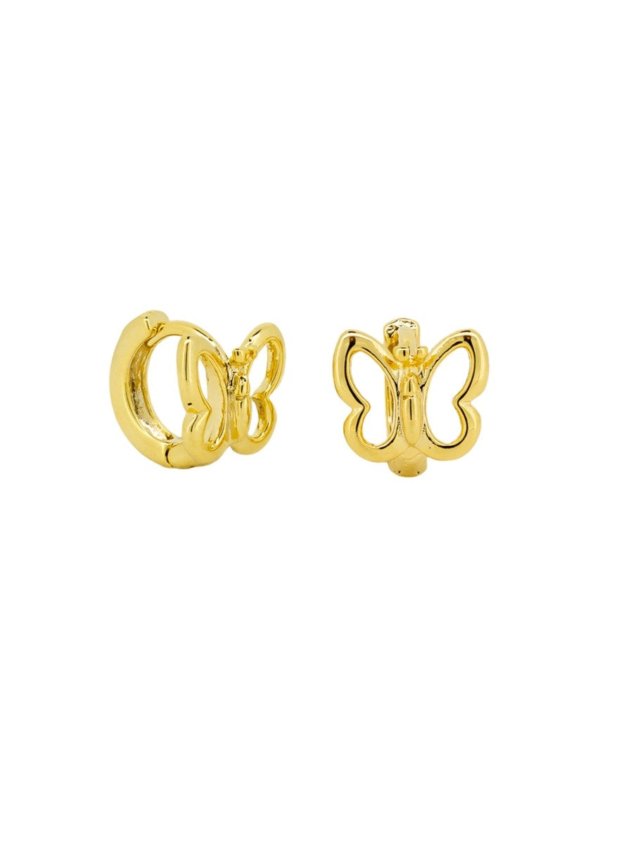 Ava Butterfly Huggie Earrings - Gold