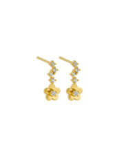 Daisy Drop Stud Earrings - Gold