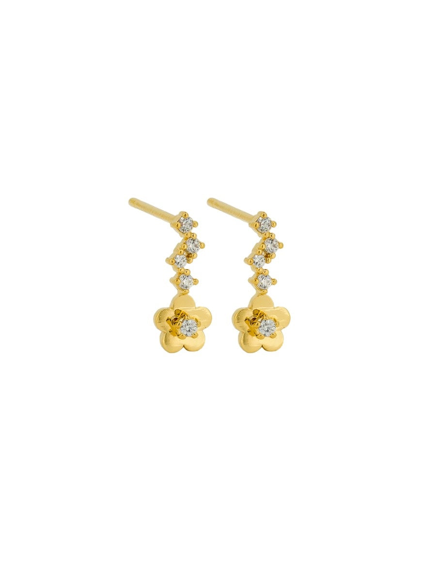 Daisy Drop Stud Earrings - Gold