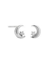 Lune Stud Earrings - Silver