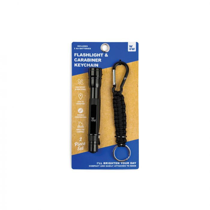 Flashlight & Carabiner Keyring Duo